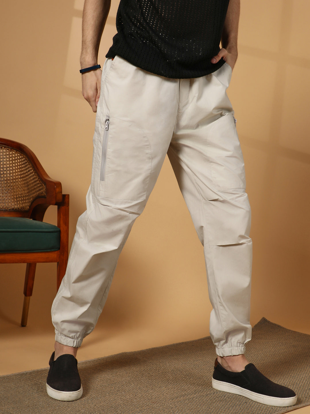 Campus Sutra Parachute Utility Trousers