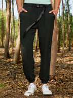 Campus Sutra Solid Belted Trousers
