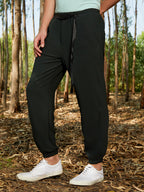 Campus Sutra Solid Belted Trousers