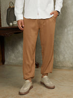 Campus Sutra Solid Belted Cargo Pants