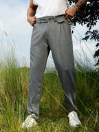 Campus Sutra Heathered Tailored Trousers