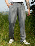 Campus Sutra Heathered Tailored Trousers