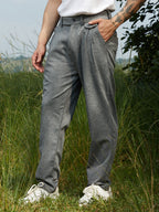 Campus Sutra Heathered Tailored Trousers