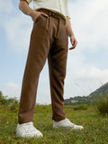 Campus Sutra Lightweight - Pleated Suede Trousers