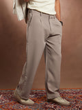 Campus Sutra Panelled-Straight Trousers