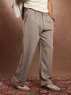 Campus Sutra Panelled-Straight Trousers