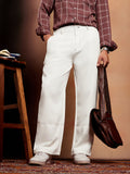 Campus Sutra Lightweight - Contrast-Stitch Straight Trousers