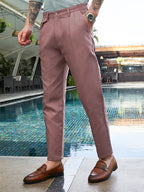 Campus Sutra Lightweight - Striped Tailored Trousers