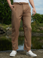 Campus Sutra Veined Tailored Trousers