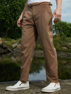 Campus Sutra Veined Tailored Trousers