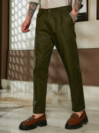 Campus Sutra Striped Tailored Trousers