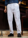 Campus Sutra Ribbed-Pleated Chino Trousers