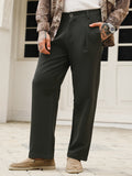 Campus Sutra Pleated-Straight Tailored Trousers