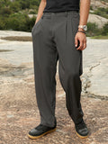 Campus Sutra Pleated Straight-Fit Tailoured Trousers