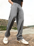 Campus Sutra Pleated Straight-Fit Tailoured Trousers
