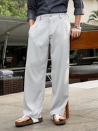 Campus Sutra Pleated Straight-Fit Tailoured Trousers