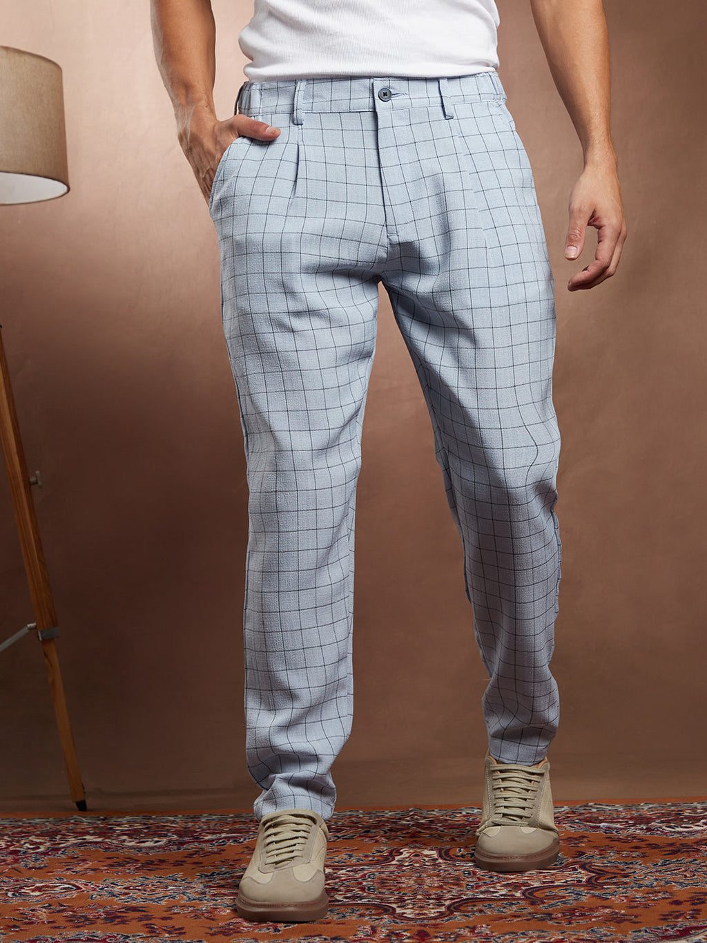 Campus Sutra Lightweight - Graph Tailored Trousers
