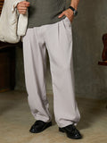 Campus Sutra Lightweight - Straight-Cuffed Pleated Trousers