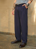 Campus Sutra Straight-Cuffed Pleated Trousers