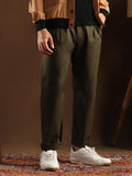 Campus Sutra Lightweight - Solid-Pleated Chino Trousers