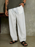 Campus Sutra Lightweight - Pinstriped Chino Trousers