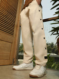 Campus Sutra Side-Snap Straight Trousers