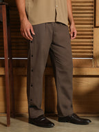 Campus Sutra Side-Snap Straight Trousers