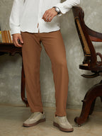 Campus Sutra Micro-Waffle Chino Trousers