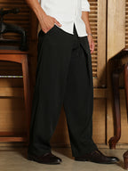 Campus Sutra Pleated-Fold Korean Trousers
