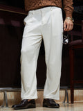Campus Sutra Waffle-Pleated Straight Trousers