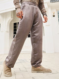 Campus Sutra Lightweight - Creased-Pleated Straight Trousers
