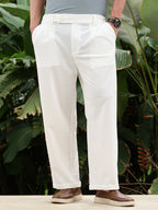 Campus Sutra Pleated Cuffed Trousers