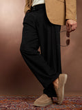 Campus Sutra Pleated Cuffed Trousers