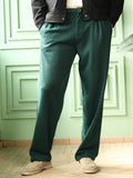 Campus Sutra Pleated-Ribbed Trousers