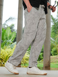Campus Sutra Splatter-Imprint Straight-Fit Trousers