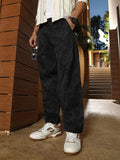 Campus Sutra Splatter-Imprint Straight-Fit Trousers