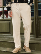 Campus Sutra Textured Extended-Waistband Trousers