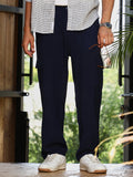 Campus Sutra Pleated-Textured Cargo Trousers