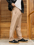 Campus Sutra Pleated Relaxed Trousers