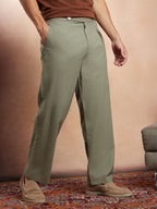 Campus Sutra Lightweight - Linen-Blend Cigrette Trousers