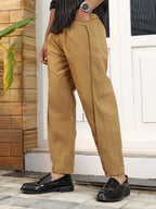 Campus Sutra Pleated-Tapered Trousers
