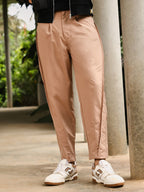 Campus Sutra Panelled-Tapered Trousers