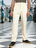 Campus Sutra Textured-Pleated Tailored Trousers