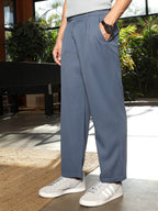 Campus Sutra Pleated-Twill Tailored Trousers