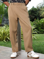 Campus Sutra Lightweight - Extended-Waistband Relaxed Trousers