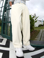 Campus Sutra Lightweight - Extended-Waistband Pleated Trousers