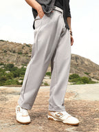 Campus Sutra Extended-Waistband Straight Trousers