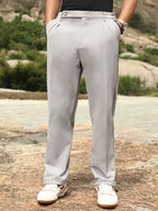 Campus Sutra Extended-Waistband Straight Trousers