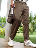 Campus Sutra Extended-Waistband Straight Trousers