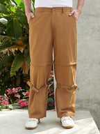 Campus Sutra Straight-Fit Modular Trousers